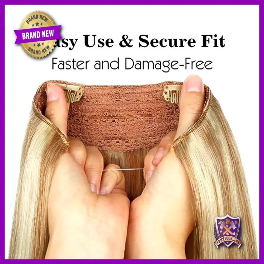 16 Inch 80 Gram Human Hair Extensions with Adjustable Wire and Clips